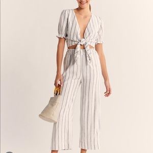 Abercrombie Linen stripe pant